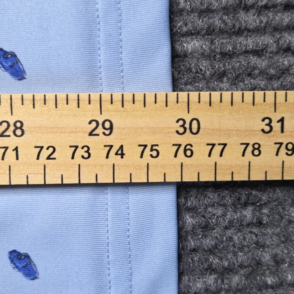 Fairway & Greene Golf‎ Polo Shirt Mens XL Blue Leaf Print Made in USA